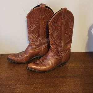 Brown Leather Vintage Cowboy Boots 6